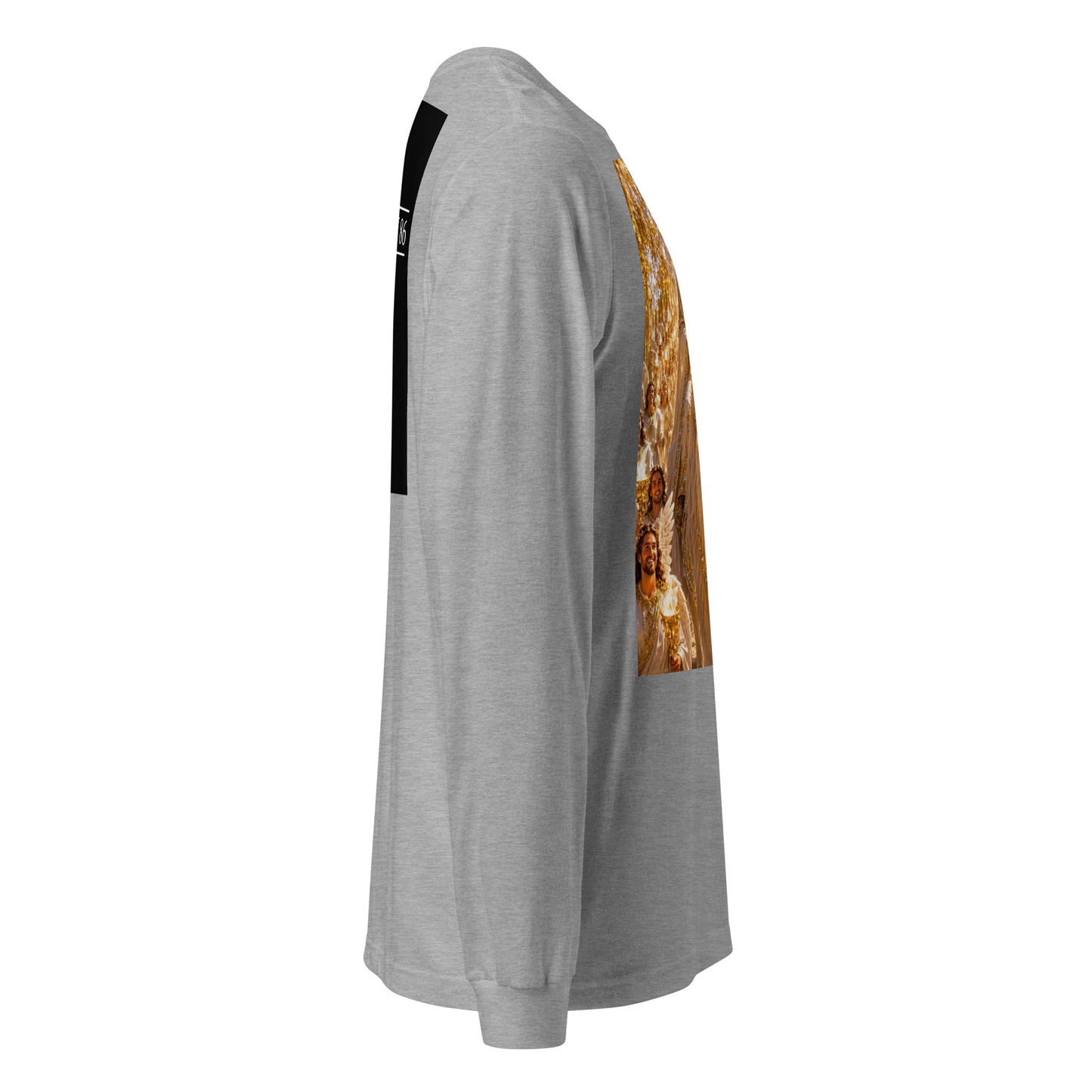 T-shirt unisex a maniche lunghe CORPORATION-86 in tessuto sportivo heather, vista laterale destra.