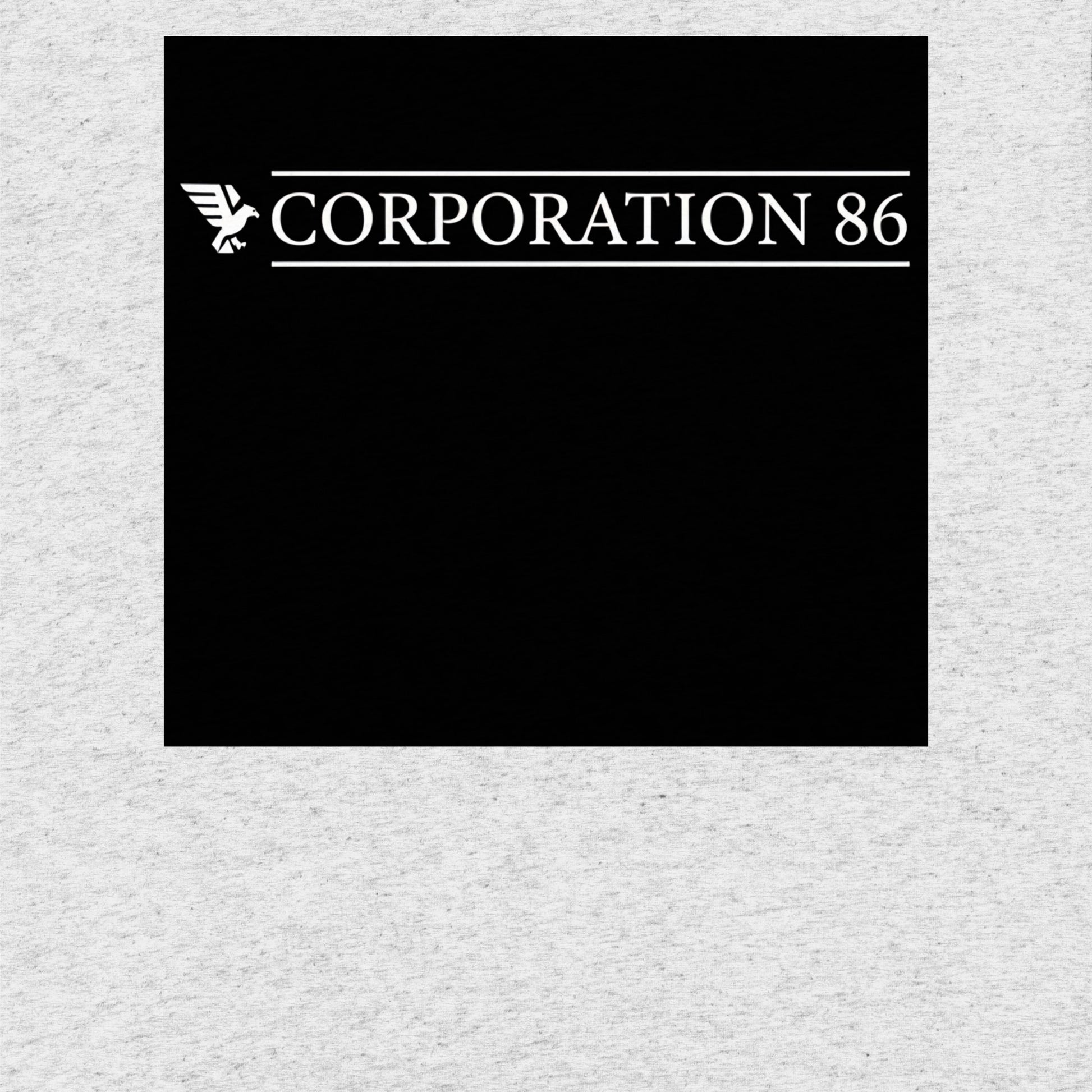 T-shirt unisex a maniche corte CORPORATION-86 in tessuto tri-blend bianco con dettaglio a fleck, vista posteriore.